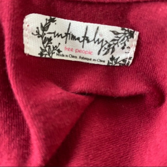 FREE PEOPLE Dark Red Crochet Crop Top - Picture 4 of 6